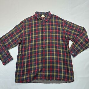 Carbon 2 Cobalt Men's Red Yellow Flannel Plaid Shirt Size XL
